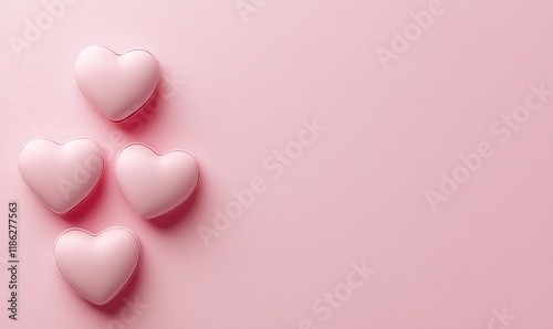 Valentine's day pink hearts in space background graphic design romantic environment high resolution view