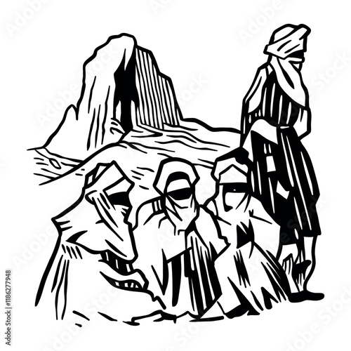 Groupe of Tuareg, tribe of the Algerian Sahara
