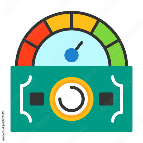 Credit score Flat Style Icon