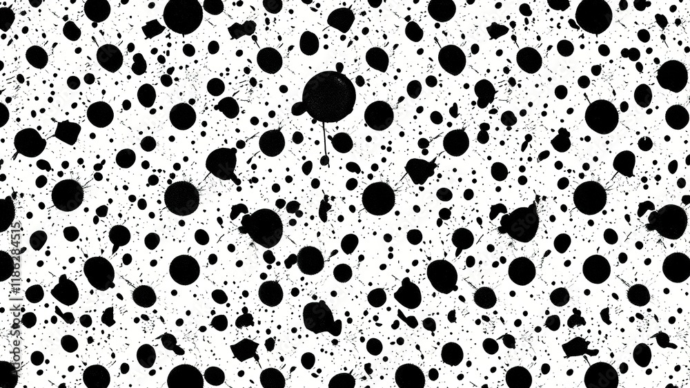 Fototapeta premium Black Ink Splatters Pattern - Abstract Art Photo
