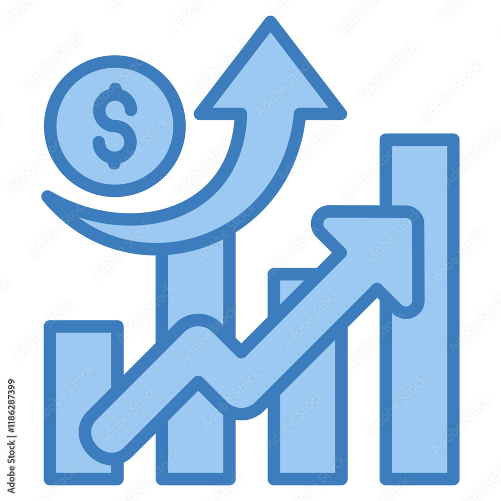 Growth Chart Icon Element For Design Growth Chart Icon Element For Design