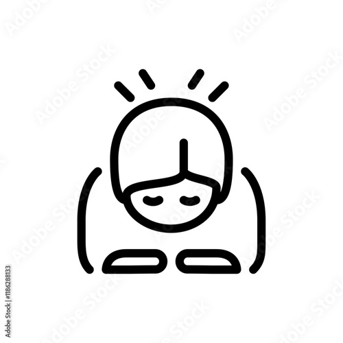 Bowing icon Thin vector set