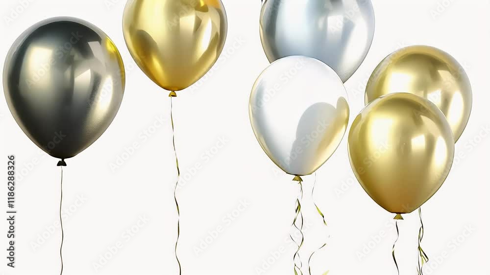 black design background watercolor bunch silver colored ballons golden black gold gold silver round bunch balloon birthday party celebration balloon transparent decoration helium air colourful shape
