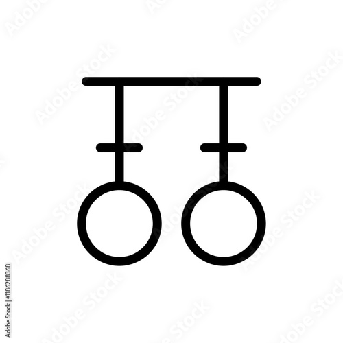 Calisthenics rings icon Thin vector set