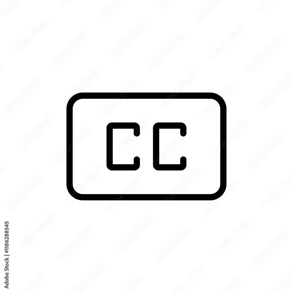 Caption icon Thin vector set