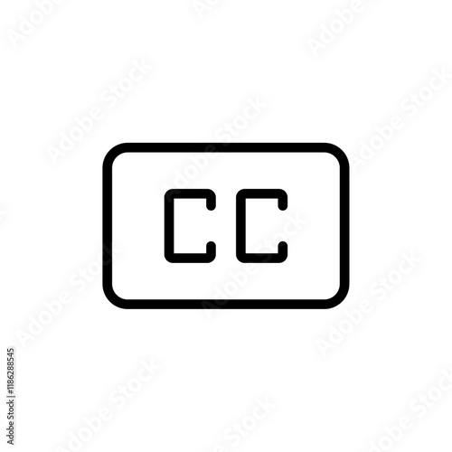 Caption icon Thin vector set