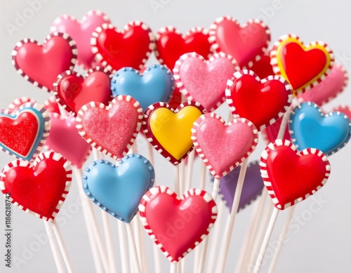Sweet Heart Delights: Colorful Heart-Shaped Candies for Valentine's Day