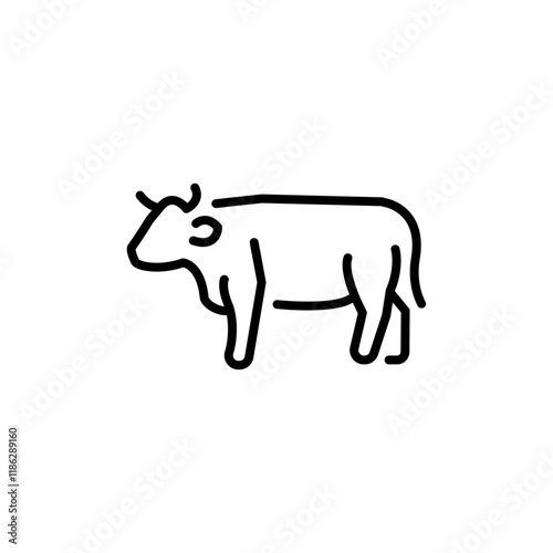 Cow icon Thin vector set