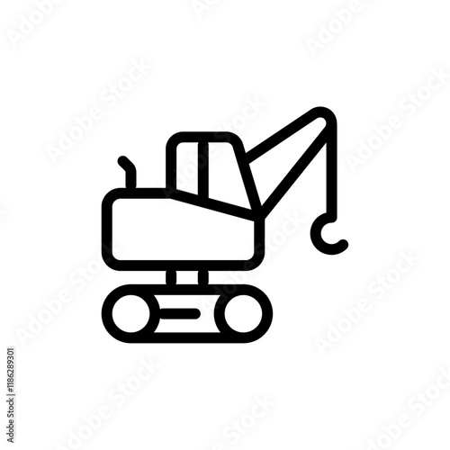 Crane lifter icon Thin vector set