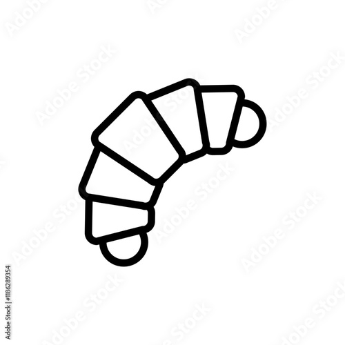 Croissant icon Thin vector set