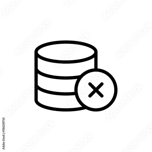 Database fail icon Thin vector set