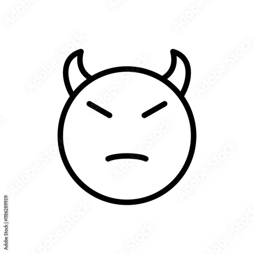 Devil emoji icon Thin vector set
