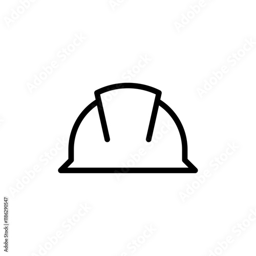 Engineer helmet icon Thin vector set
