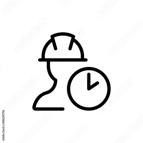 Engineer time schedule icon Thin vector set