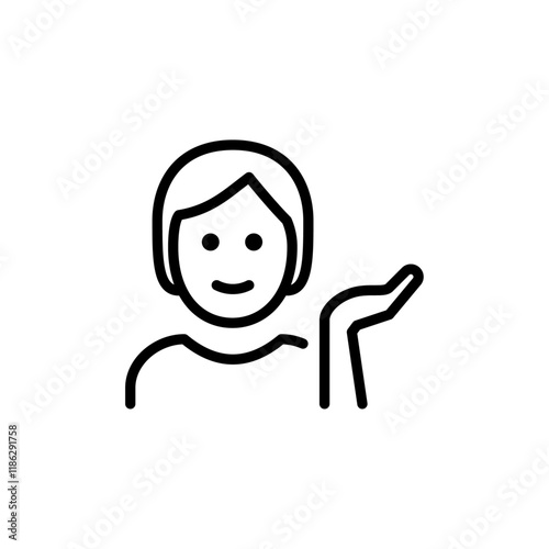 Hand tipping icon Thin vector set