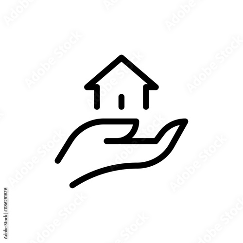 Home protection icon Thin vector set