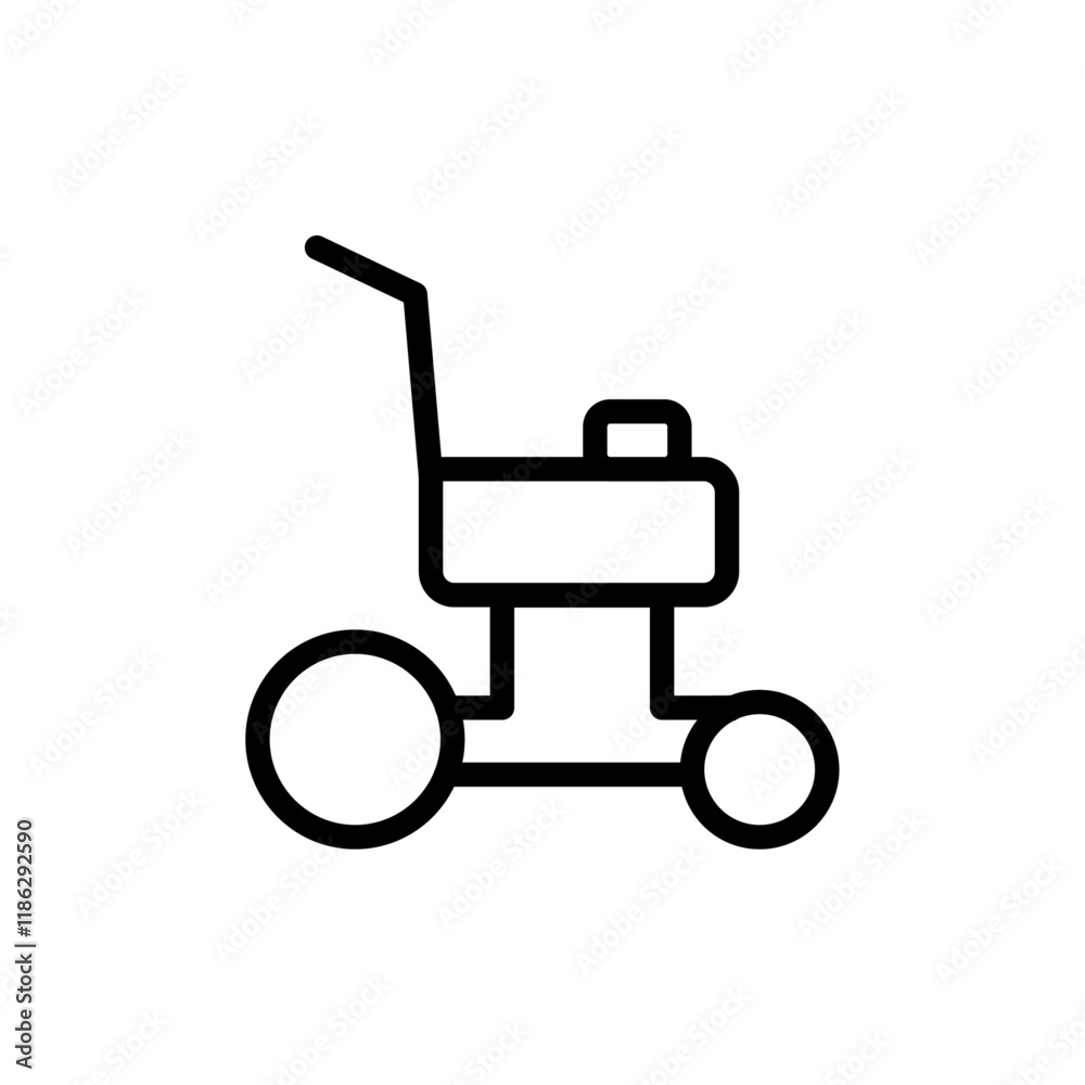 Lawn mower icon Thin vector set Lawn mower icon Thin vector set