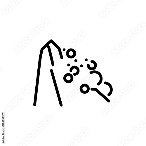 Landslide icon Thin vector set