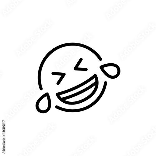 Laughing icon Thin vector set