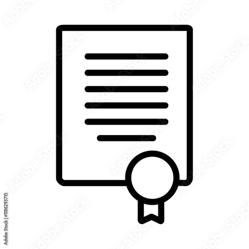 Notarized document icon Thin vector set