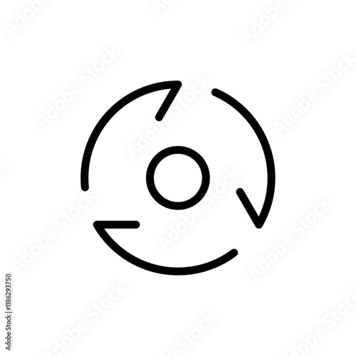 One third rotation icon Thin vector set