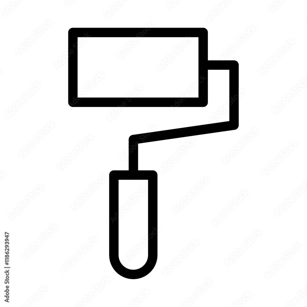 paint Roller icon Thin vector set paint Roller icon Thin vector set