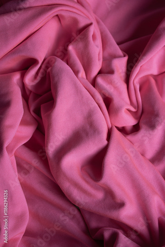 fabric, synthetic pink, lays beautifully in waves photo