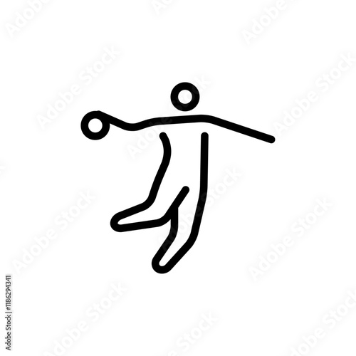 Playing basketball icon Thin vector set