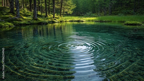 Wallpaper Mural Photo - Tranquil Forest Pond Ripples Nature Landscape Photography Torontodigital.ca