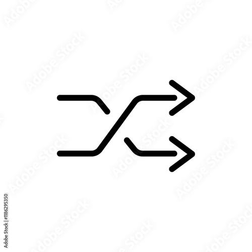 Shuffle icon Thin vector set