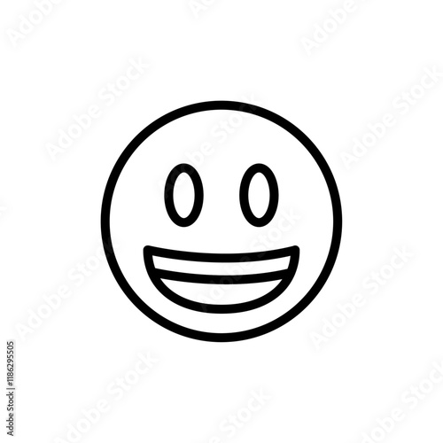 Smiling emoji icon Thin vector set