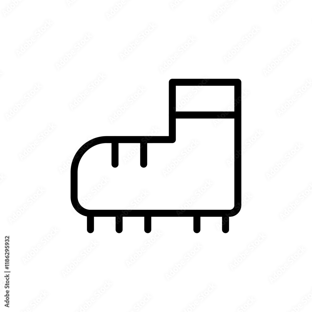 Spiked shoe icon Thin vector set Spiked shoe icon Thin vector set