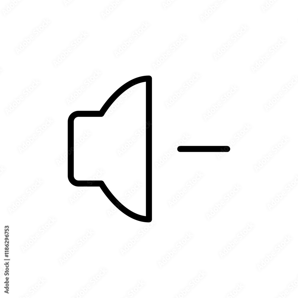 Volume down icon Thin vector set Volume down icon Thin vector set