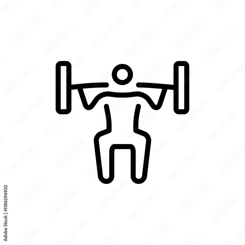 Weight lifting icon Thin vector set Weight lifting icon Thin vector set