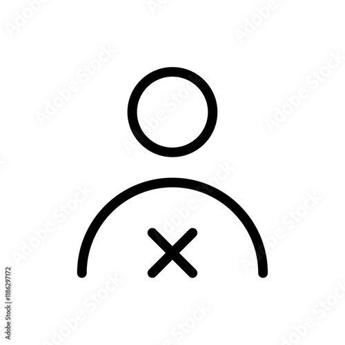 Wrong user icon Thin vector set