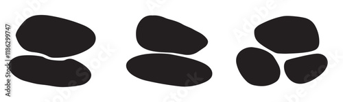 Stone silhouette vector on white background