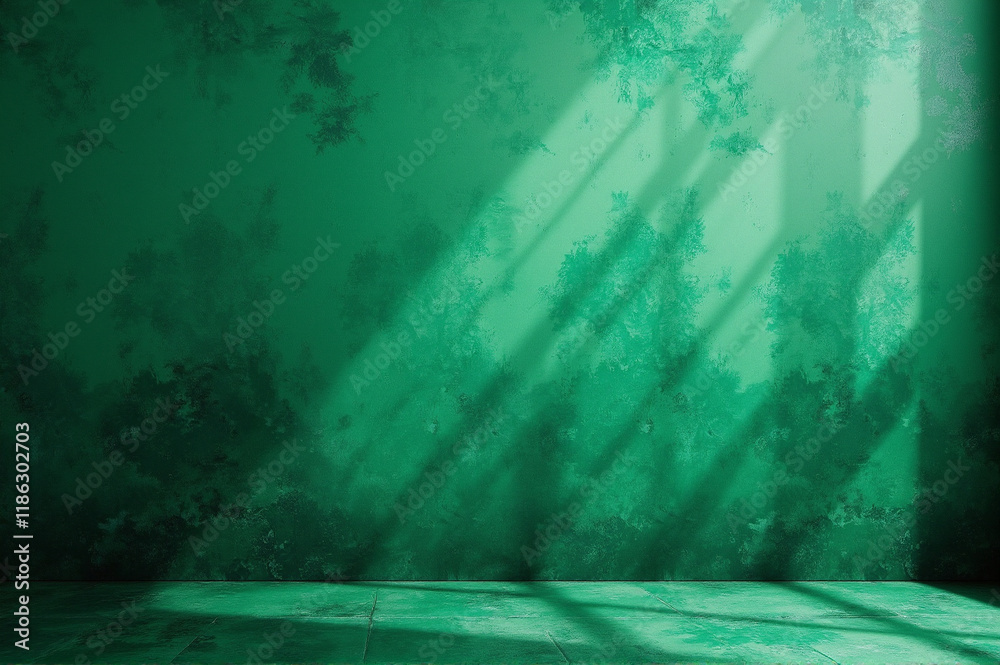 Obraz premium Emerald Green Textured Wall and Floor: Elegant and Luxurious Artistic Background