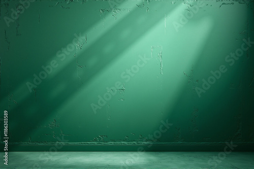 Emerald Green Textured Wall and Floor: Elegant and Luxurious Artistic Background photo