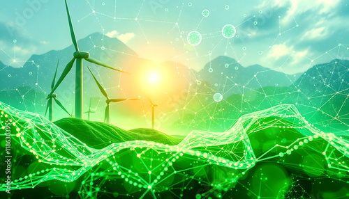 Wallpaper Mural the essence of green hydrogen as a key player in the energy transition, set against a backdrop of innovative renewable technologies, realistic, with white tones Torontodigital.ca