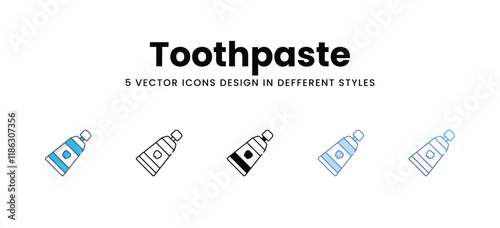 Toothpaste icons in different style vector stock illustration
