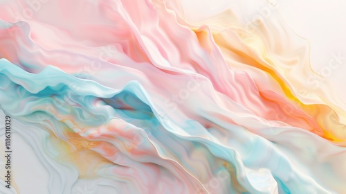 Wallpaper Mural Softly blended colors intertwine to form abstract fluid shapes, creating an atmosphere of tranquility and artistic expression in pastel tones Torontodigital.ca