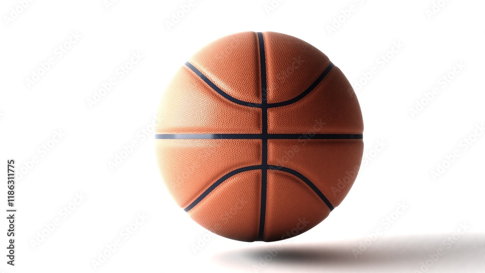 Fototapeta premium Basketball isolated on white background. Standard orange basket ball. Perfect for sports advertising 