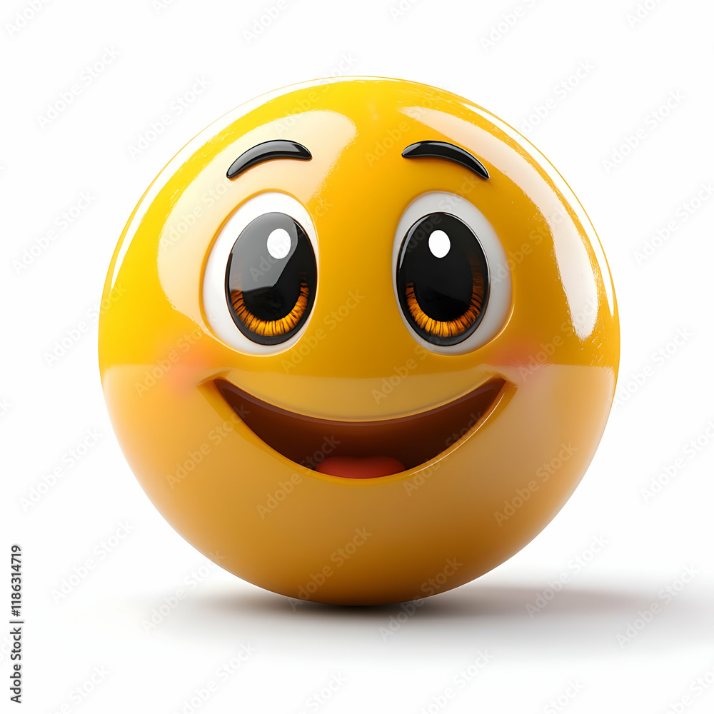 Fototapeta premium 3D Happy Emoticon Illustration