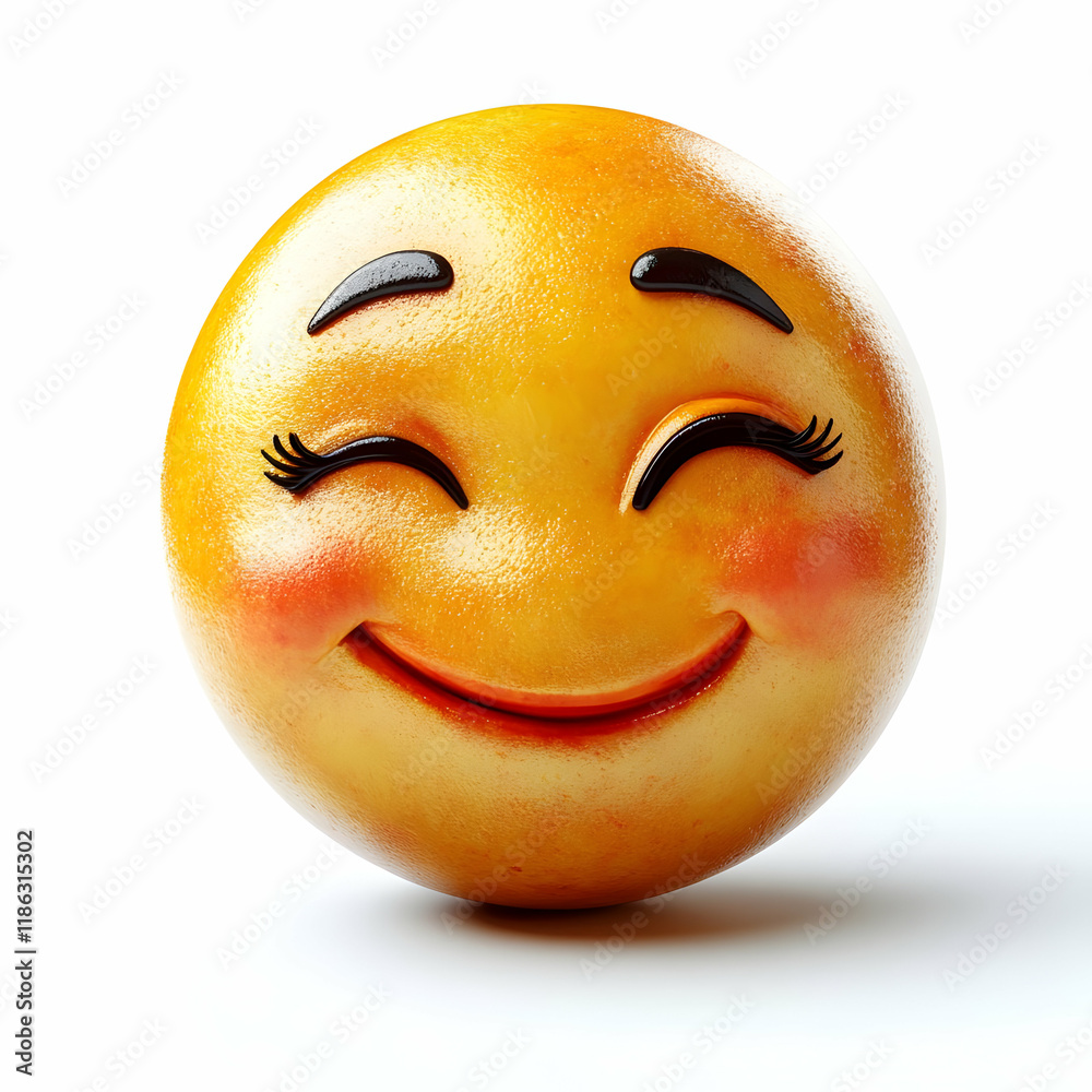 Fototapeta premium Smiling Orange Emoticon 3D Illustration