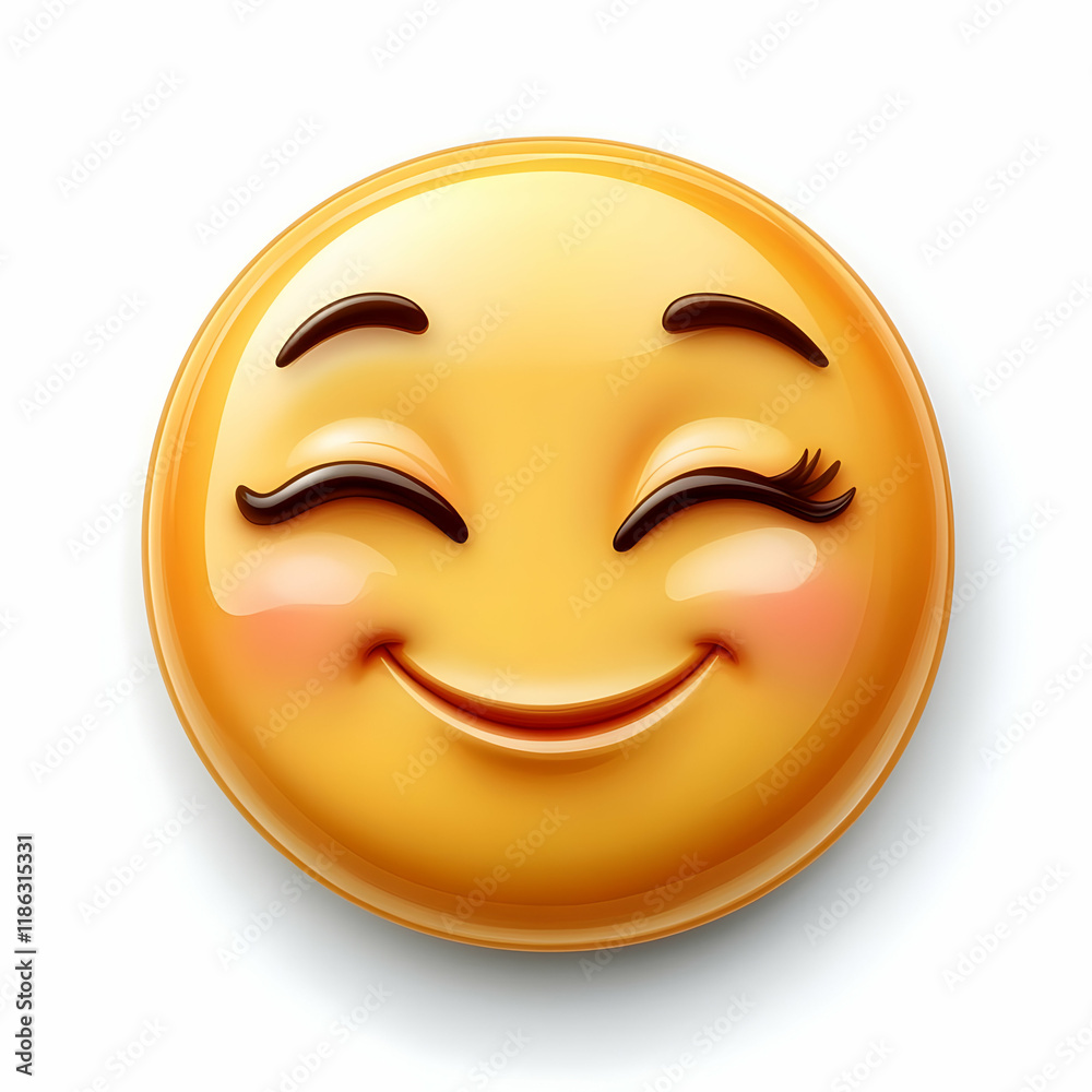 Fototapeta premium 3D Emoji Illustration Happy Face