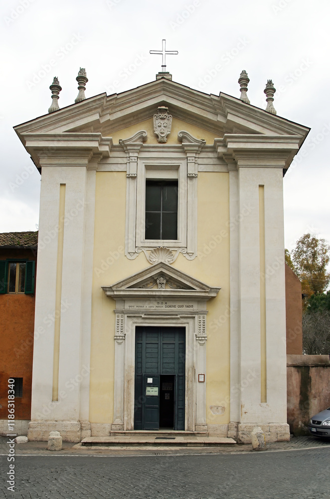 Fototapeta premium Church of St Mary in Palmis (Church of Domine Quo Vadis). On this place St Peter asked Jesus, 