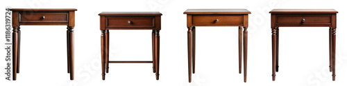 Collection of elegant classic wooden side tables and nightstands in various styles sizes and finishes for home office or bedroom decor  Versatile furniture pieces for display storage and organization