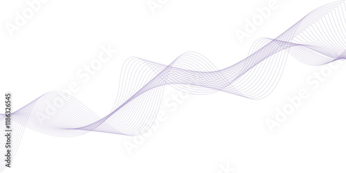 Abstract vector banner with purple waves. Vector illustration.