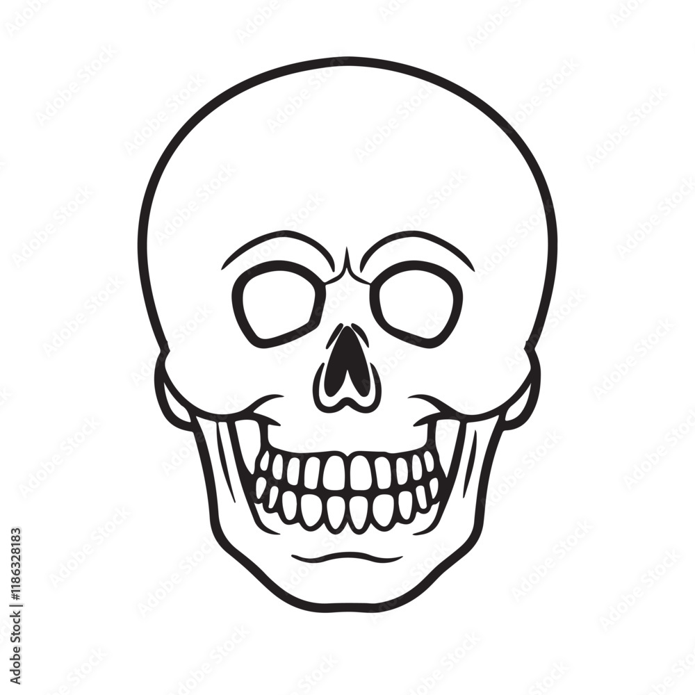 The skull icon. Black silhouette of a human skull. Vector illustration isolated on a white background for design and web. The skull icon. Black silhouette of a human skull. Vector illustration isolated on a white background for design and web.