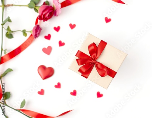 A holiday gift presented in a beautiful gift box with a heart design.